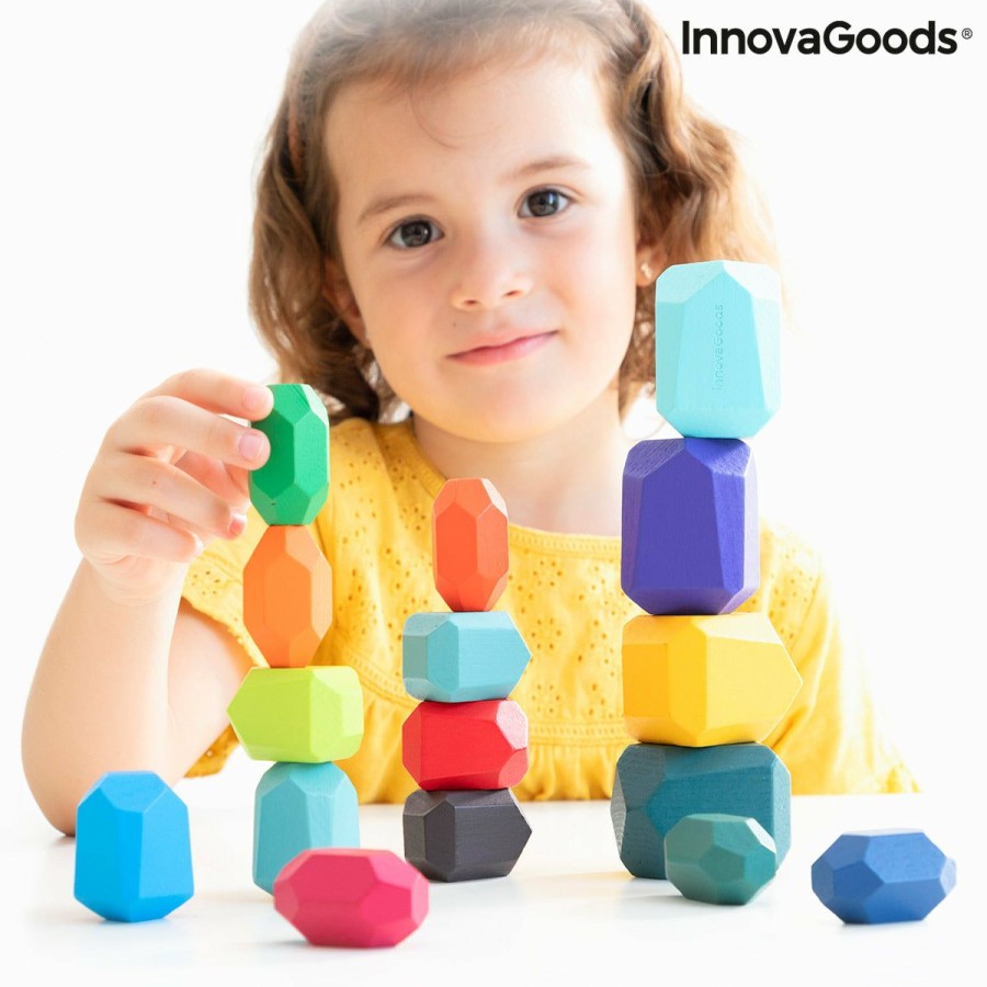 Gadget InnovaGoods | Piedras De Madera Apilables De Equilibrio Wotonys Innovagoods 16 Piezas