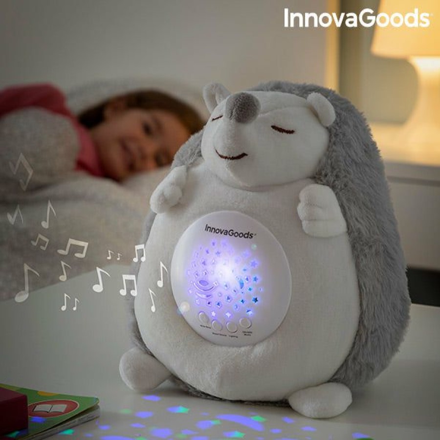 Gadget InnovaGoods | Erizo De Peluche Con Ruido Blanco Y Proyector Quitamiedos Spikey Innovagoods