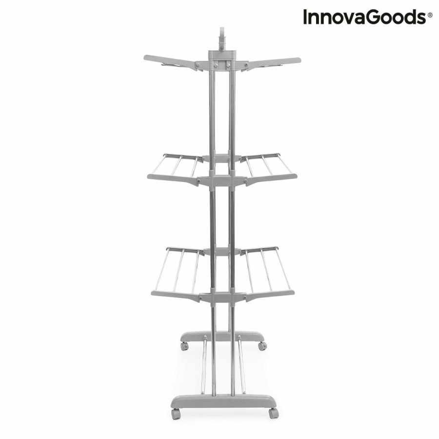 Hogar InnovaGoods | Tendedero Plegable Vertical Con Ruedas Folver Innovagoods 24 Barras