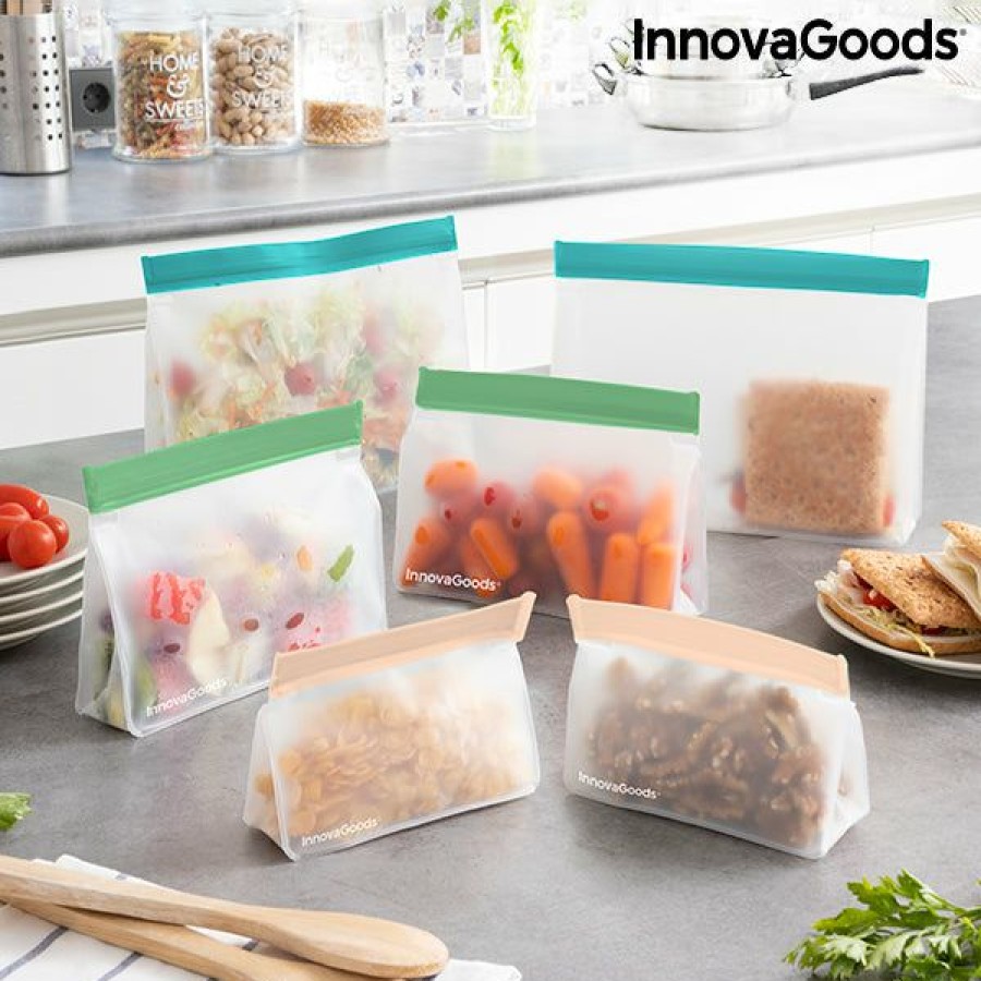 Cocina InnovaGoods | Set De Bolsas Reutilizables Hermeticas Zags Innovagoods 6 Piezas