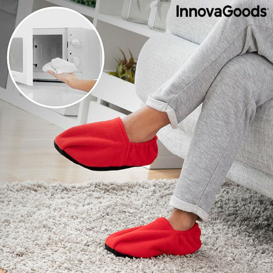 Hogar InnovaGoods | Zapatillas De Casa Calentables En Microondas Innovagoods Rojo