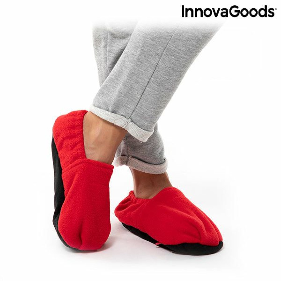 Hogar InnovaGoods | Zapatillas De Casa Calentables En Microondas Innovagoods Rojo