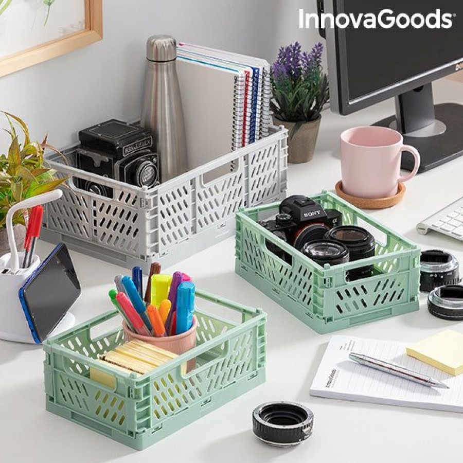 Hogar InnovaGoods | Set De 3 Cajas Organizadoras Plegables Y Apilables Boxtor Innovagoods