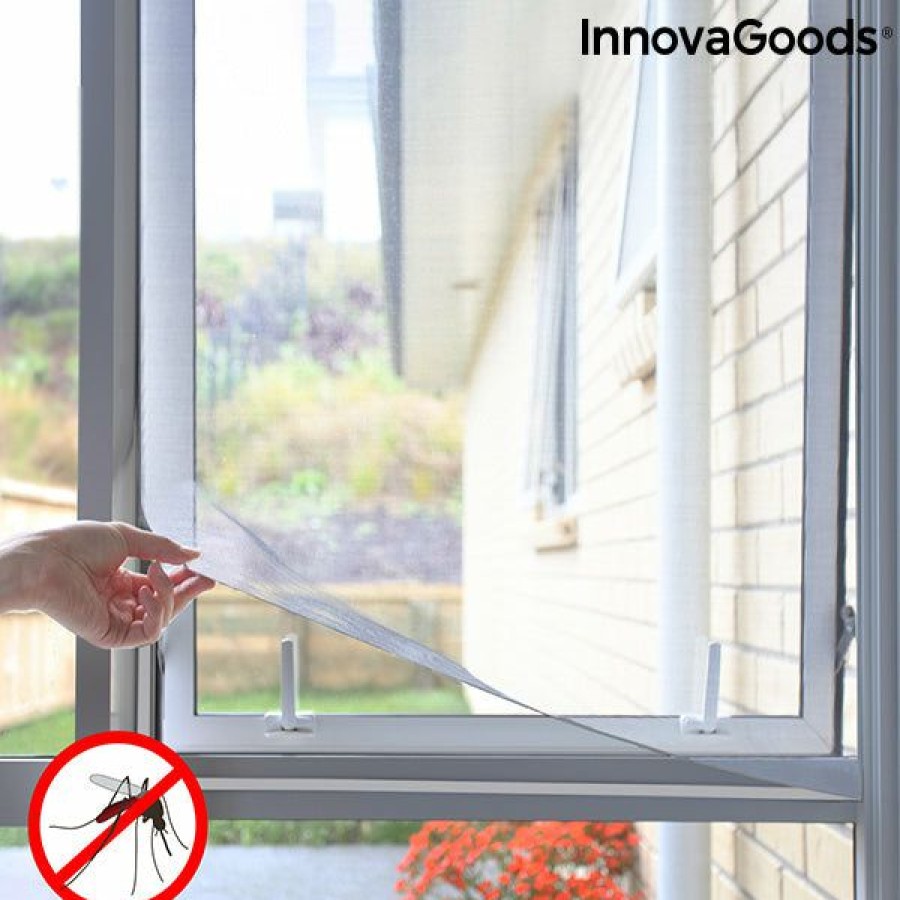 Hogar InnovaGoods | Mosquitera Adhesiva Recortable Para Ventana White Innovagoods