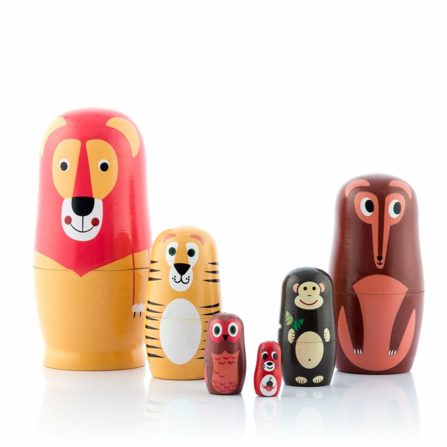 Gadget InnovaGoods | Matryoshka De Madera Con Figuras De Animales Funimals Innovagoods 11 Piezas