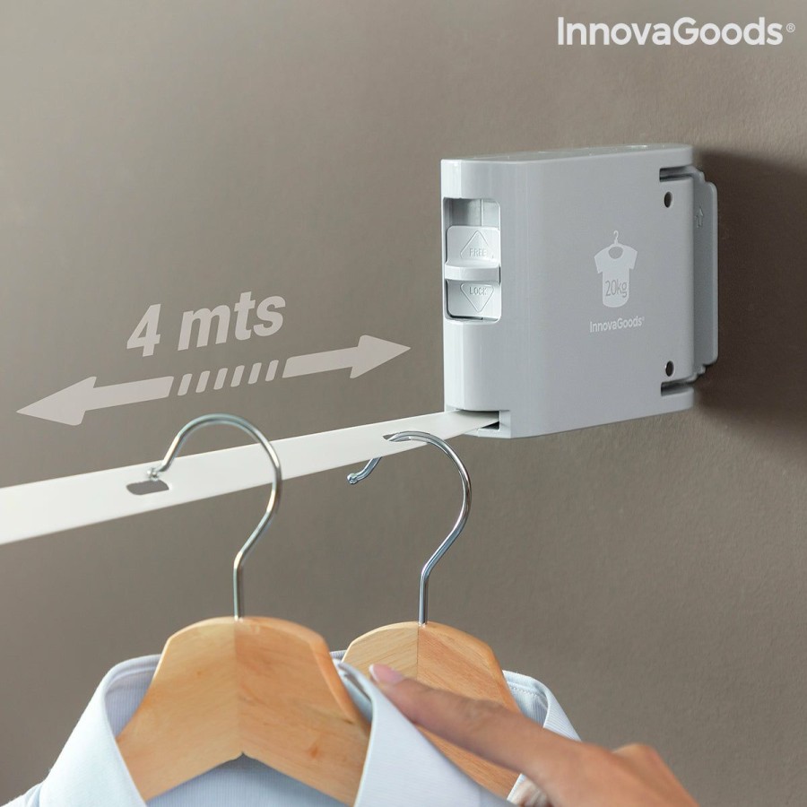 Hogar InnovaGoods | Tendedero Retractil Raclox Innovagoods