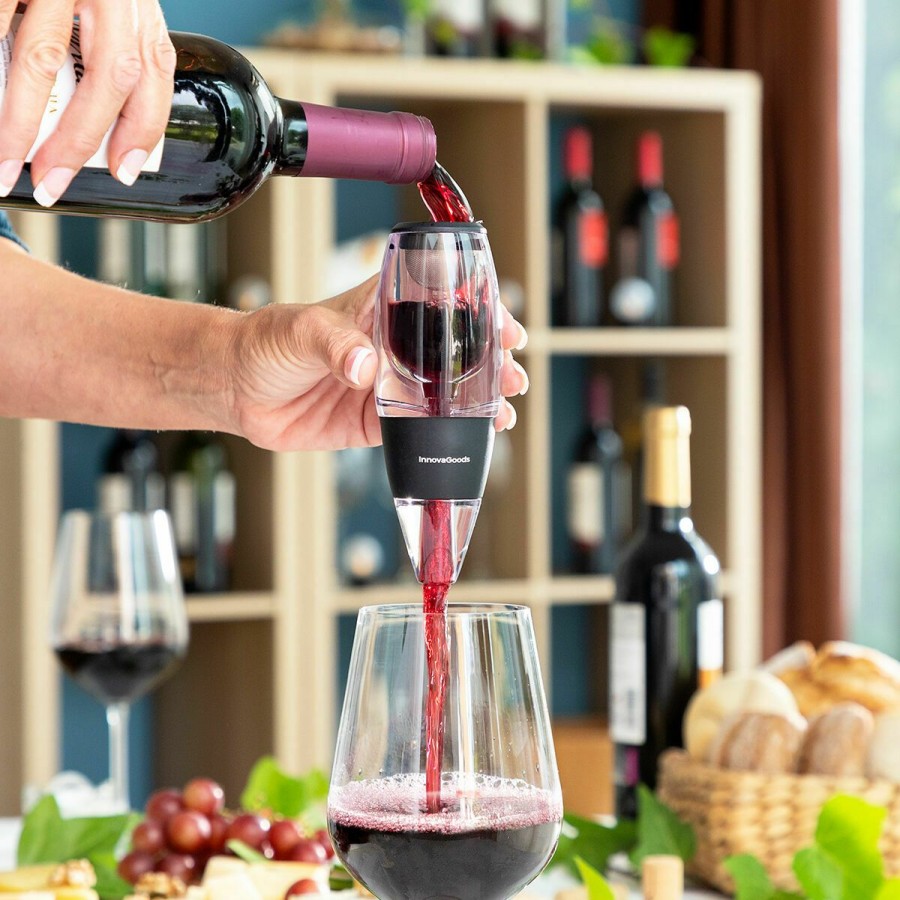 Cocina InnovaGoods | Aireador De Vino Con Filtro, Soporte Y Funda Wineir Innovagoods