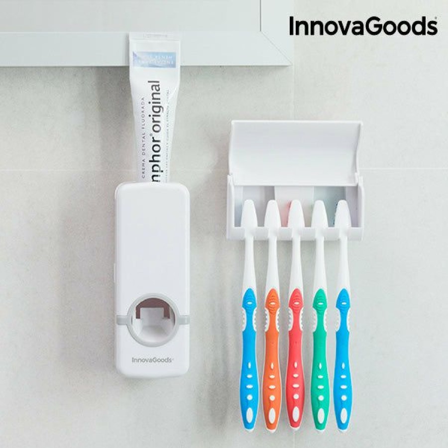 Hogar InnovaGoods | Dispensador De Pasta Dental Con Soporte Para Cepillos Innovagoods