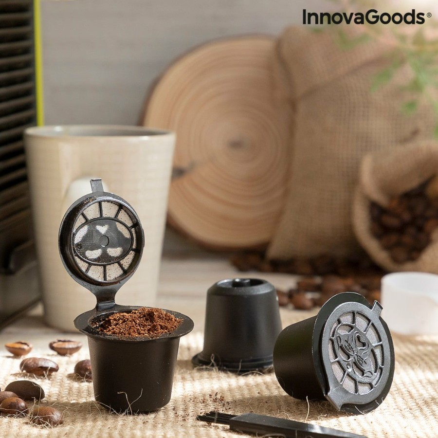 Cocina InnovaGoods | Set De 3 Capsulas De Cafe Reutilizables Recoff Innovagoods