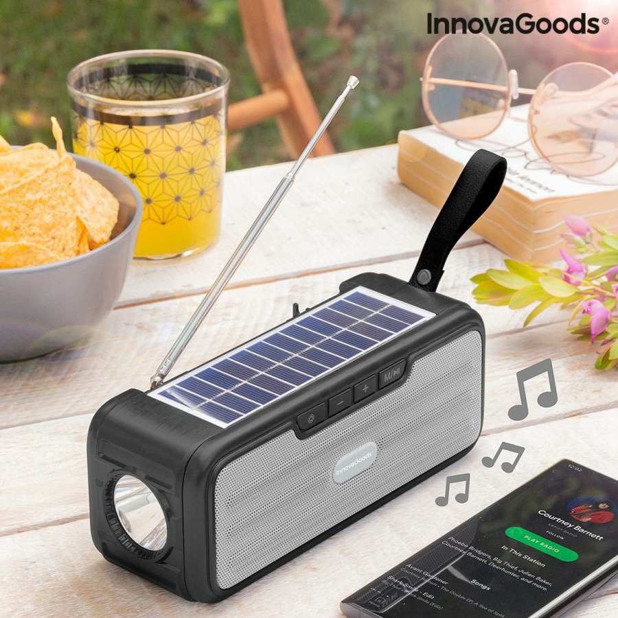 Gadget InnovaGoods | Altavoz Inalambrico Con Carga Solar Y Linterna Led Sunker Innovagoods