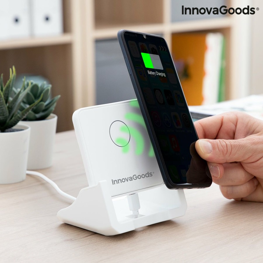 Gadget InnovaGoods | Cargador Inalambrico Multiposicion Con Soporte Pomchar Innovagoods