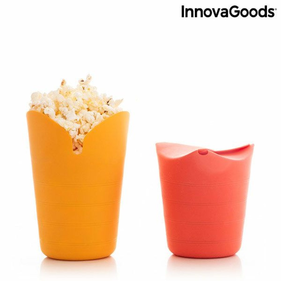 Cocina InnovaGoods | Palomiteras De Silicona Plegables Popbox Innovagoods (Pack De 2)