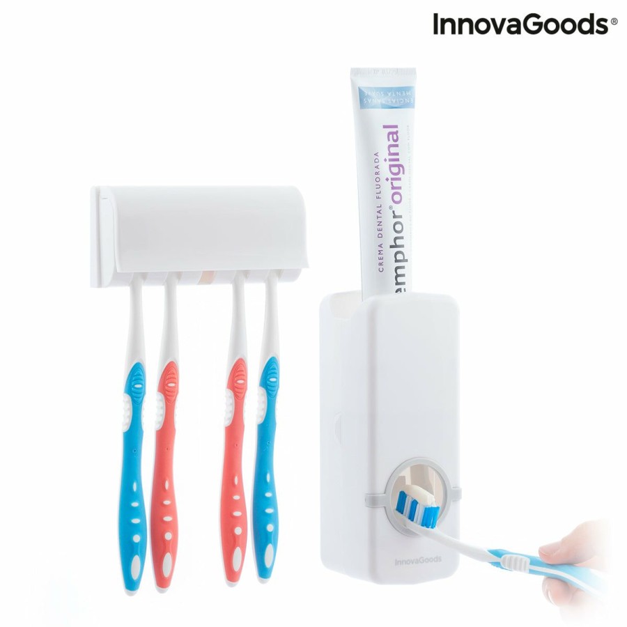 Hogar InnovaGoods | Dispensador De Pasta Dental Con Soporte Para Cepillos Diseeth Innovagoods