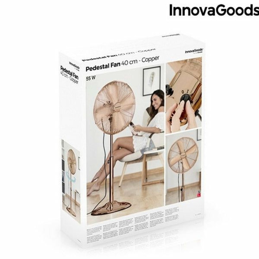 Hogar InnovaGoods | Ventilador De Pie Copper Retro Innovagoods O 40 Cm 55W