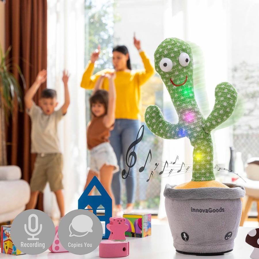 Gadget InnovaGoods | Cactus Bailarin Parlanchin Con Musica Y Led Multicolor Pinxi Innovagoods