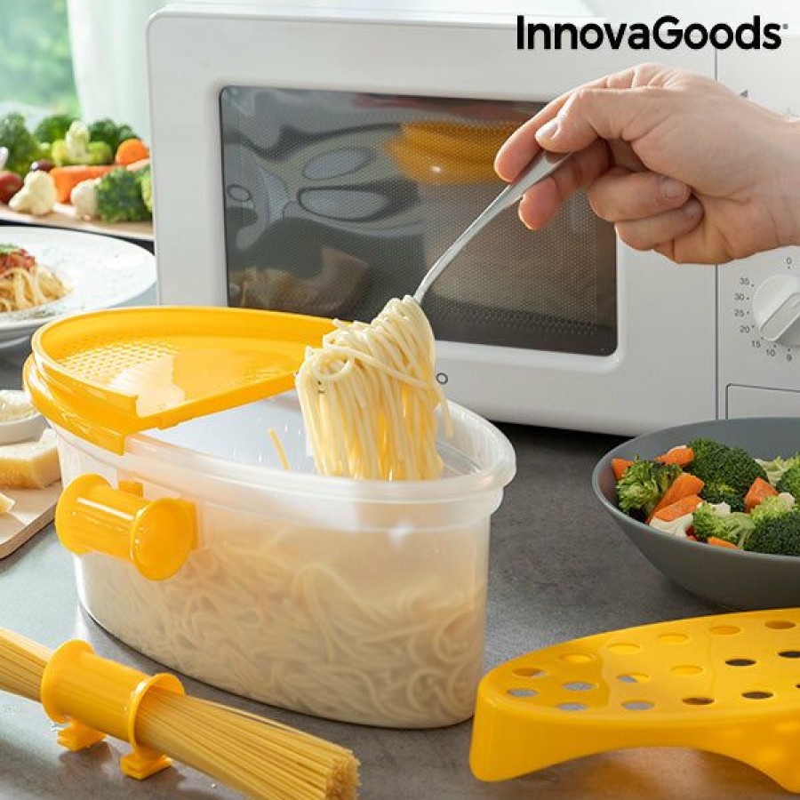 Cocina InnovaGoods | Cuecepasta Para Microondas 4 En 1 Con Accesorios Y Recetas Pastrainest Innovagoods