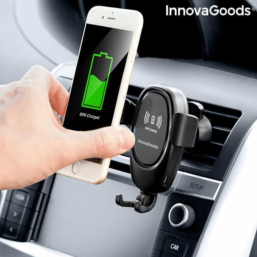 Gadget InnovaGoods | Soporte De Movil Con Cargador Inalambrico Para Coches Wolder Innovagoods