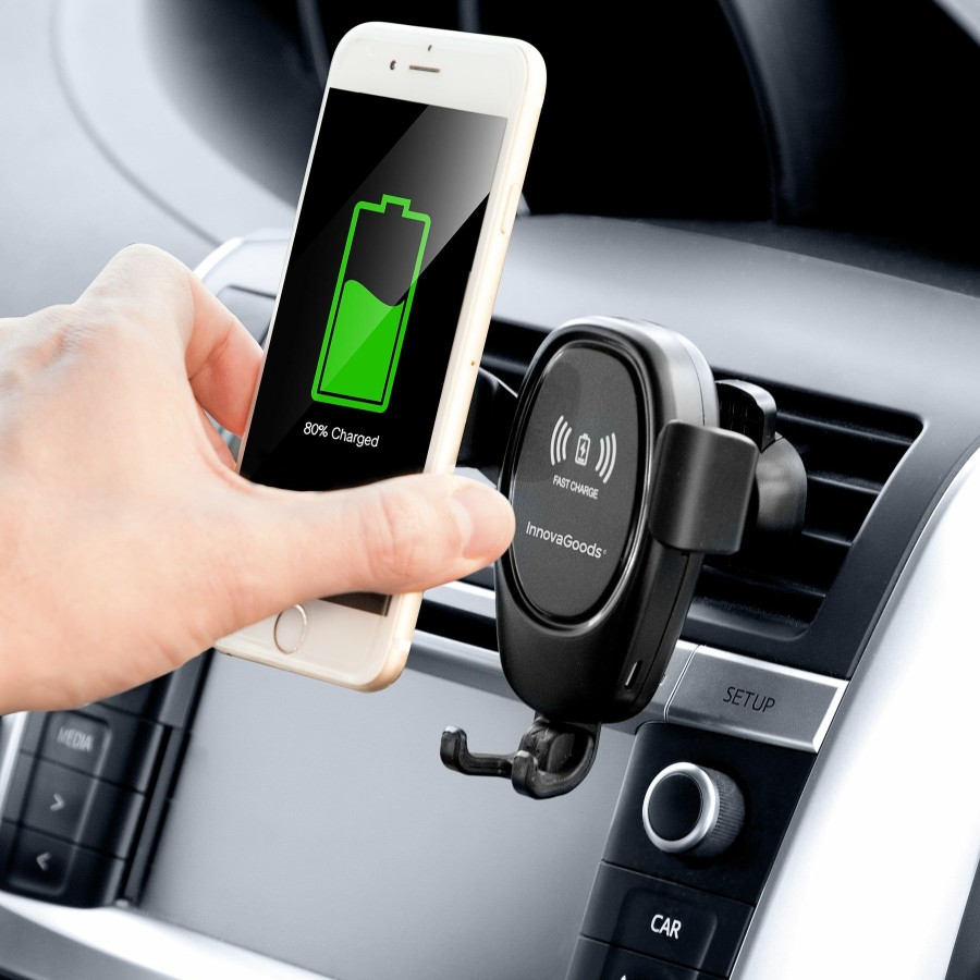 Gadget InnovaGoods | Soporte De Movil Con Cargador Inalambrico Para Coches Wolder Innovagoods