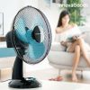 Hogar InnovaGoods | Ventilador De Sobremesa Innovagoods O 30 Cm 35W Negro Azul