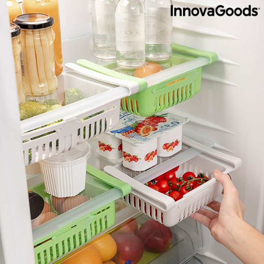 Cocina InnovaGoods | Organizador Ajustable Para Nevera Friwer Innovagoods (Pack De 2)