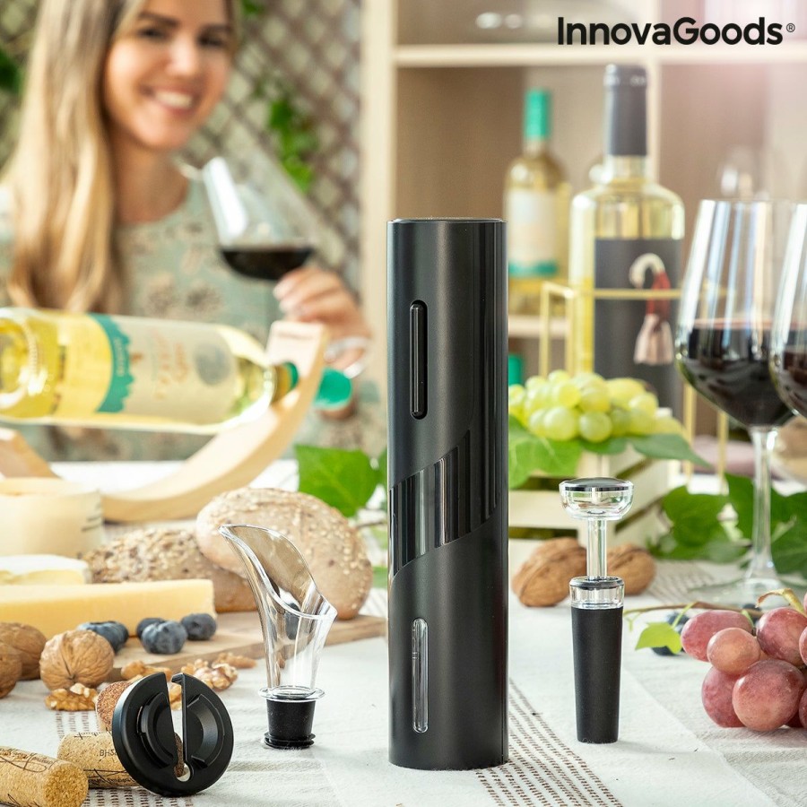 Cocina InnovaGoods | Sacacorchos Electrico Con Accesorios Para Vino Corking Innovagoods