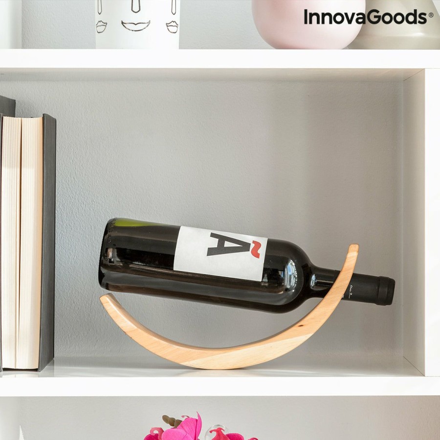 Cocina InnovaGoods | Botellero Flotante De Madera Para Vino Woolance Innovagoods