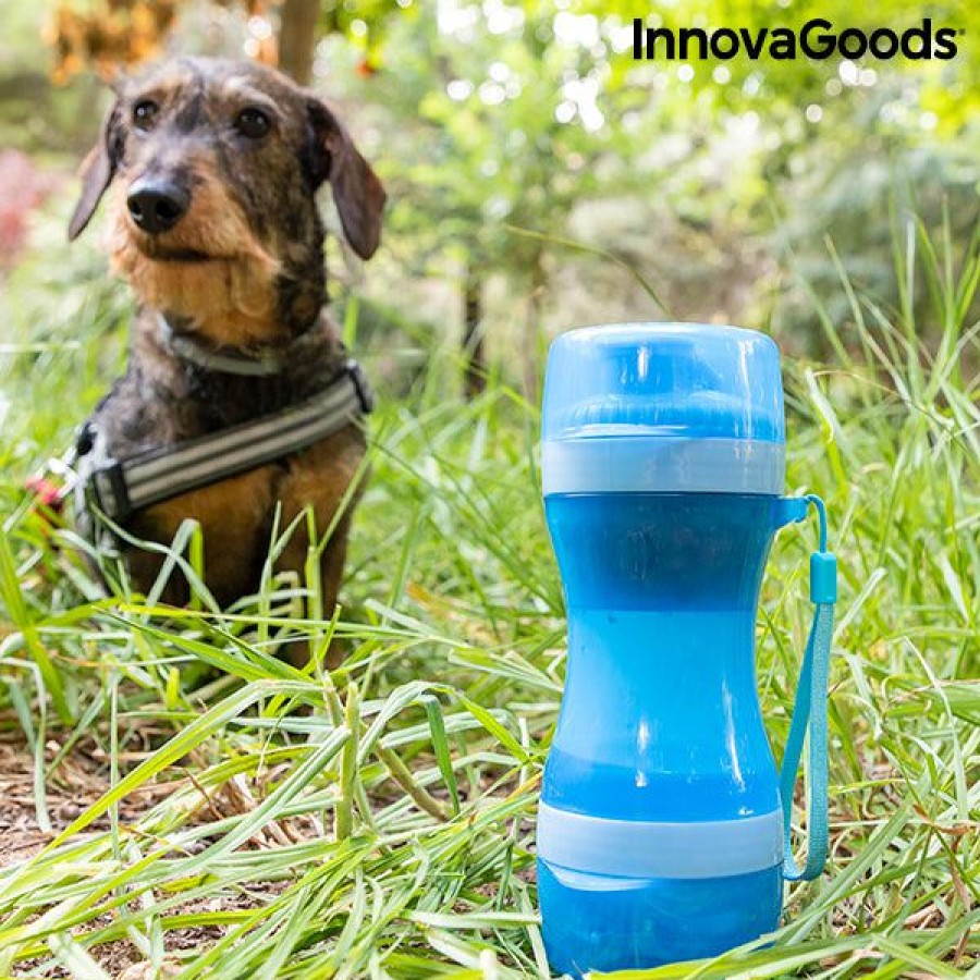 Gadget InnovaGoods | Botella Con Deposito De Agua Y Comida Para Mascotas 2 En 1 Pettap Innovagoods