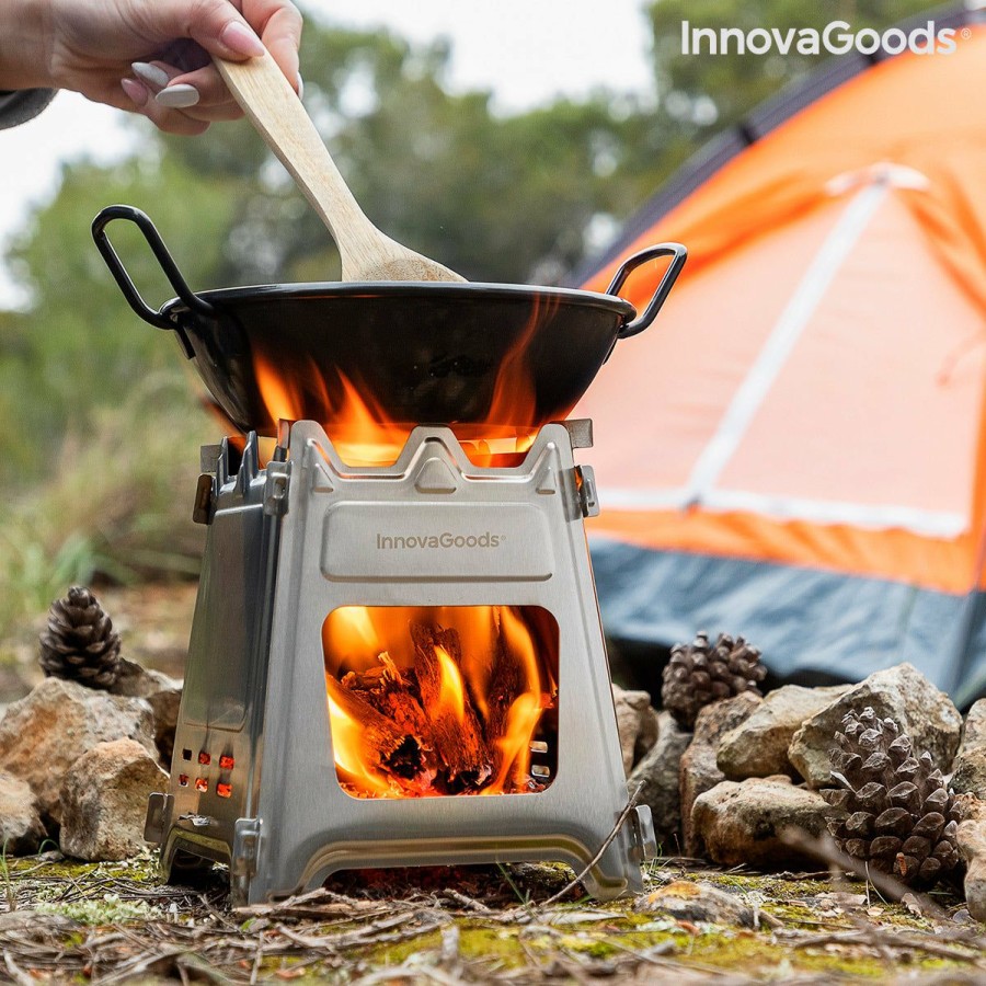 Gadget InnovaGoods | Hornillo De Acero Desmontable Para Acampada Flamet Innovagoods