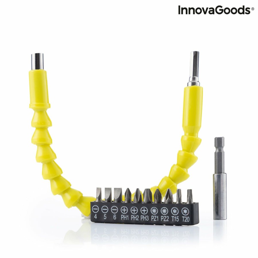 Hogar InnovaGoods | Extensor Flexible Magnetico Para Atornillador Con Accesorios Drillex Innovagoods