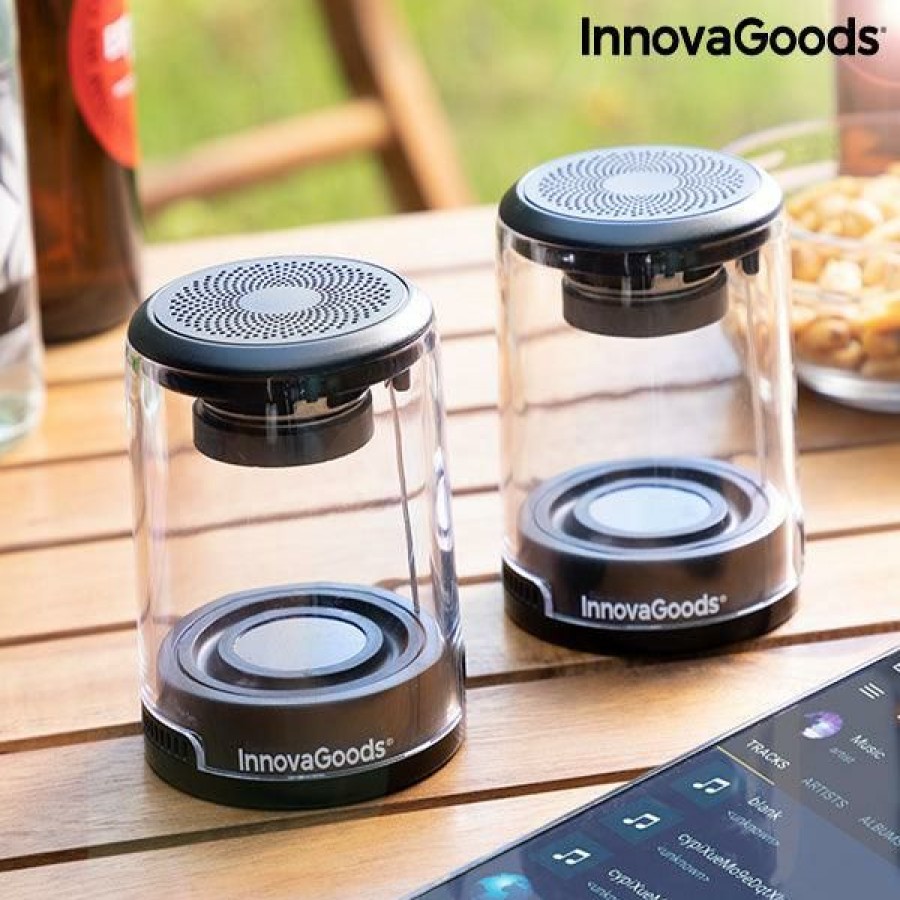 Gadget InnovaGoods | Altavoces Inalambricos Recargables Magneticos Waveker Innovagoods Pack De 2 Uds