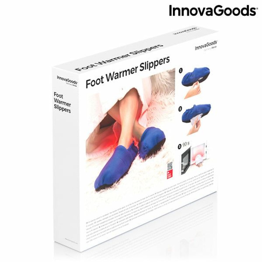 Hogar InnovaGoods | Zapatillas De Casa Calentables En Microondas Innovagoods Azul