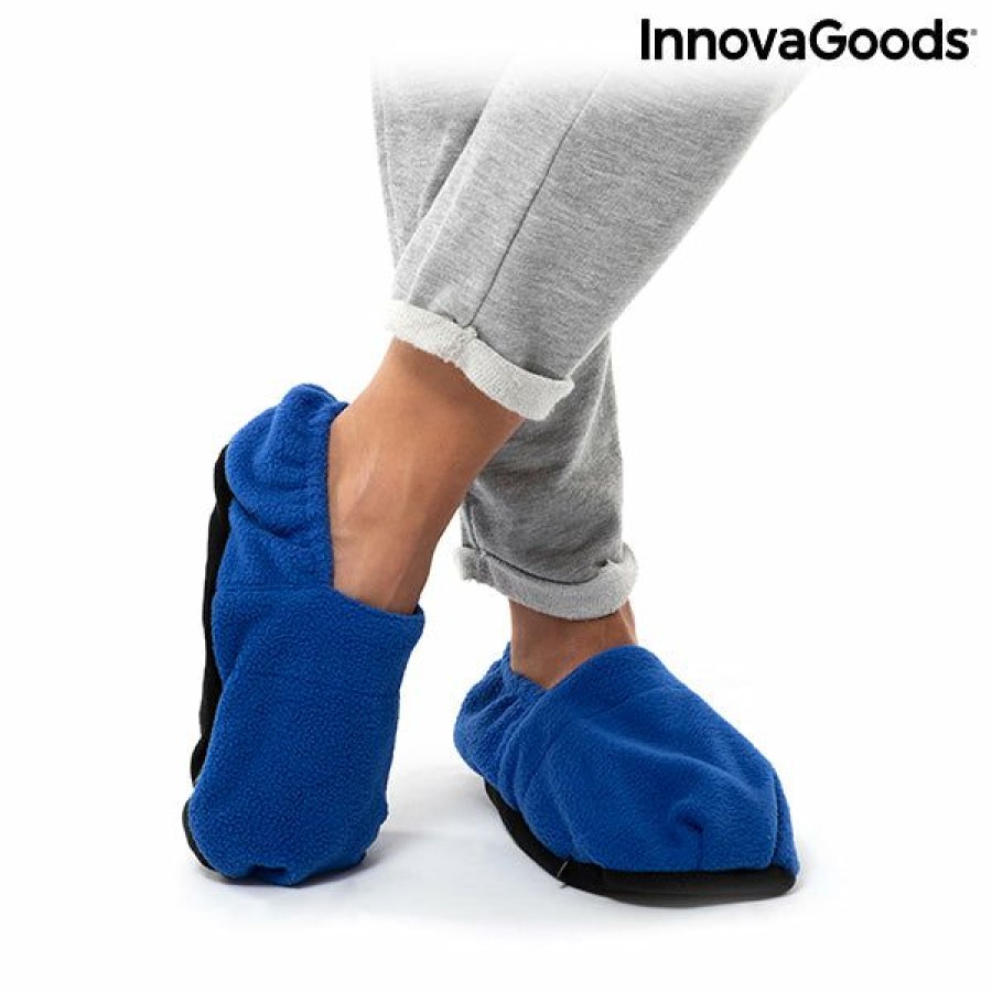 Hogar InnovaGoods | Zapatillas De Casa Calentables En Microondas Innovagoods Azul